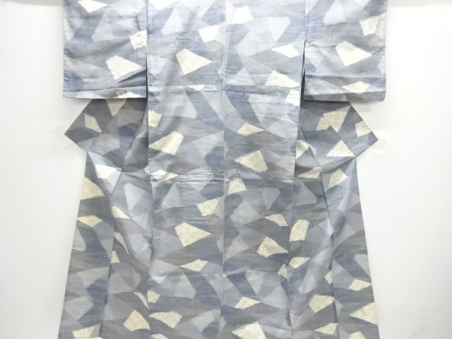 JAPANESE KIMONO / ANTIQUE HITOE KIMONO / SILK / TOKAMACHI TSUMUGI / WOVEN KIREDORI PATTERN